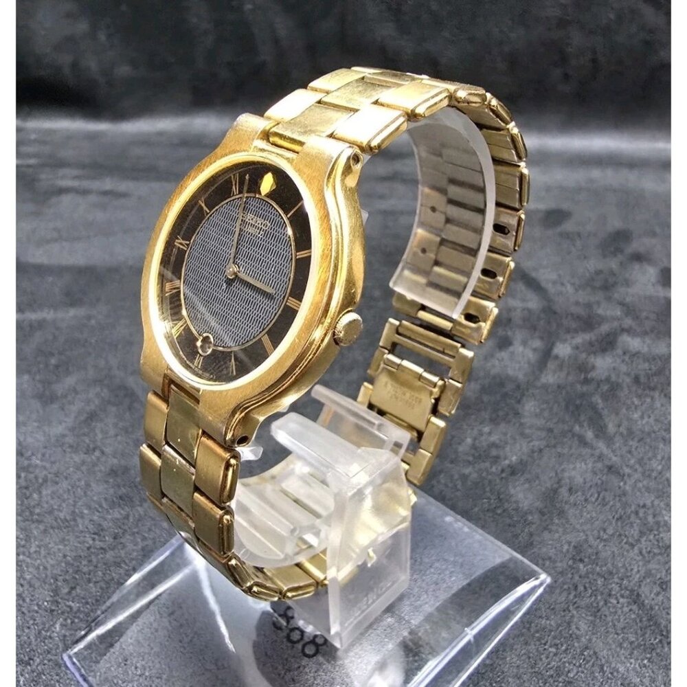 Men's Seiko 5Y39-1029 Roman Numeral Calendar Quartz Vintage Watch New Battery